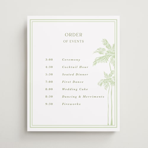 This is a olive wedding signs with standard by Lucrecia Caporale called shoreline elegance printing on premium sign board in 16x20