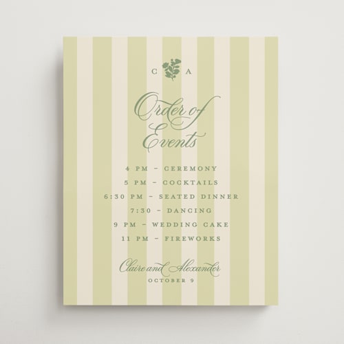 This is a citrine wedding signs with standard by Creo Study called heirloom printing on premium sign board in 16x20