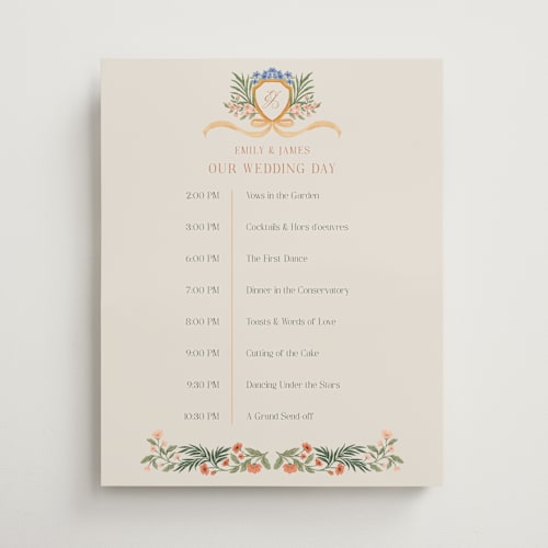 This is a garden wedding signs with standard by Elly called garden heirloom printing on premium sign board in 16x20