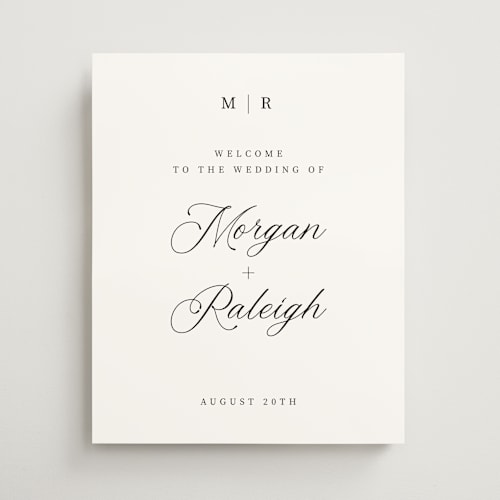 This is a slate wedding signs with standard by Cass Loh called modern mix printing on premium sign board in 16x20