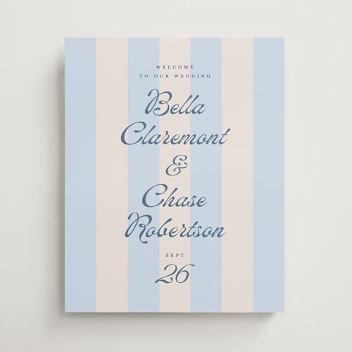 This is a sky wedding signs with standard by Susan Asbill called darby printing on premium sign board in 16x20