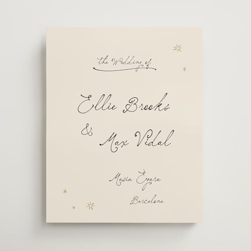 This is a noir wedding signs with standard by Ani Somi called written in the stars printing on premium sign board in 16x20