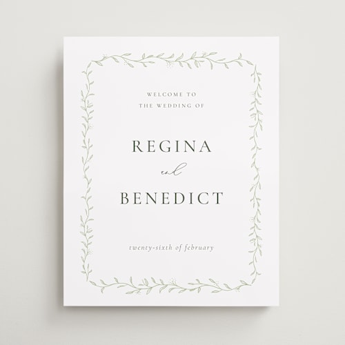 This is a ivy wedding signs with standard by chocomocacino called cramique printing on premium sign board in 16x20