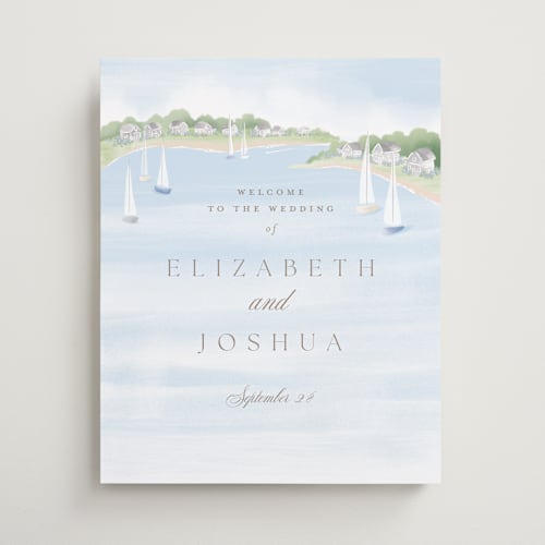 This is a sky wedding signs with standard by Jennifer Wick called bristol printing on premium sign board in 16x20