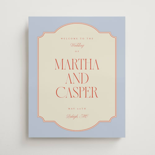 This is a sky wedding signs with standard by Kelly Watkins called harlow printing on premium sign board in 16x20