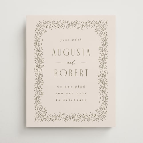 This is a natural wedding signs with standard by Anastasia Makarova called classy printing on premium sign board in 16x20