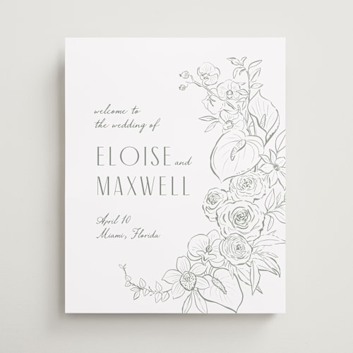 This is a snow wedding signs with standard by Kristen Smith called orchid frame printing on premium sign board in 16x20