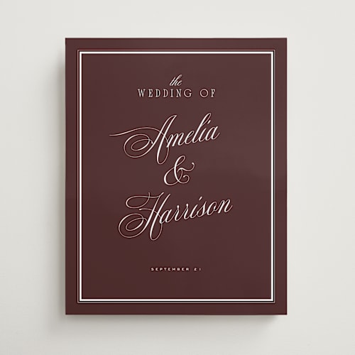 This is a cabernet wedding signs with standard by Eric Clegg called classic wedding printing on premium sign board in 16x20