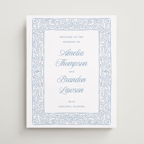 This is a wave wedding signs with standard by Jenny Millington called ornate doodle printing on premium sign board in 16x20