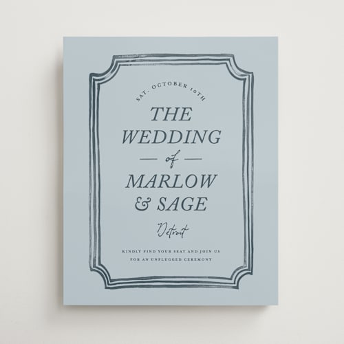 This is a neptune wedding signs with standard by Snow and Ivy called paris printing on premium sign board in 16x20