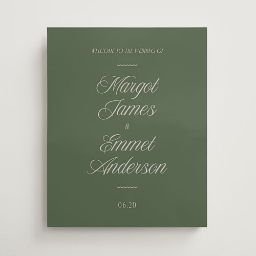 This is a sage wedding signs with standard by Kat Roberts called southern formal printing on premium sign board in 16x20