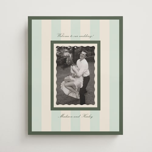 This is a mint wedding signs with standard by Kristie Kern called pop printing on premium sign board in 16x20