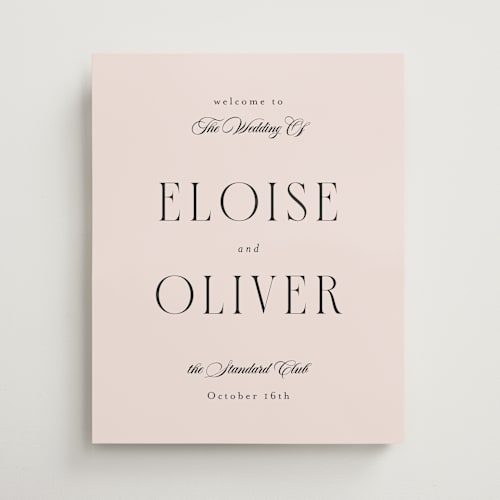 This is a blush wedding signs with standard by Emily Sabol Goss called this day printing on premium sign board in 16x20