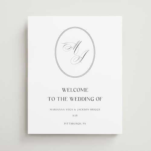 This is a silk wedding signs with standard by Ilze Lucero called well stated printing on premium sign board in 16x20