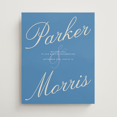 This is a island wedding signs with standard by Maja Cunningham called swan lake printing on premium sign board in 16x20