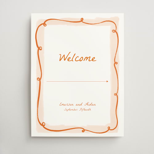 This is a flame wedding signs with standard by Pati Cascino called giardino printing on doublethick in 18x24