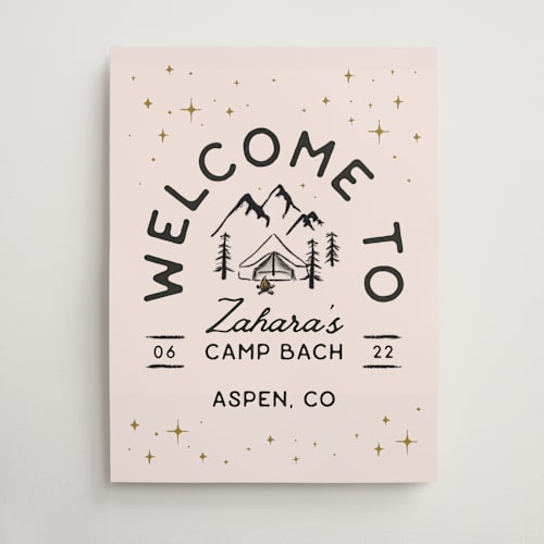 This is a champagne wedding signs with standard by Kelsey Mucci called girls gone wild printing on premium sign board in large