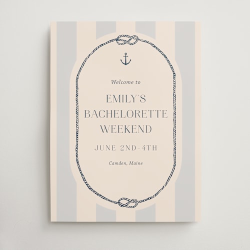 This is a sea breeze wedding signs with standard by Rebecca Durflinger called nautical nuptials printing on premium sign board in large