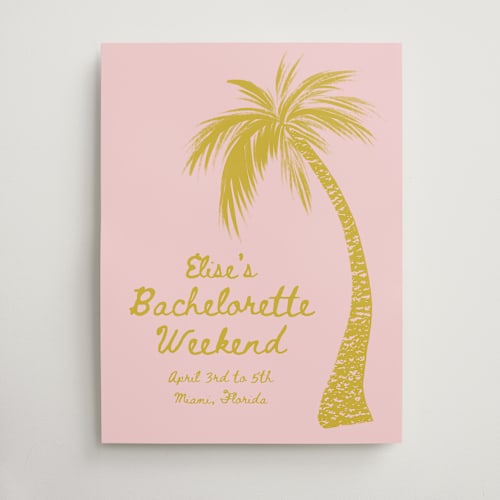 This is a sunshine wedding signs with standard by Gwen Bedat called palm printing on premium sign board in large