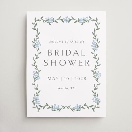 This is a sky wedding signs with standard by Christy Hy Lee called simple garland printing on premium sign board in large