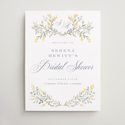 This is a spring wedding signs with standard by Petra Kern called monogrammed printing on premium sign board in large