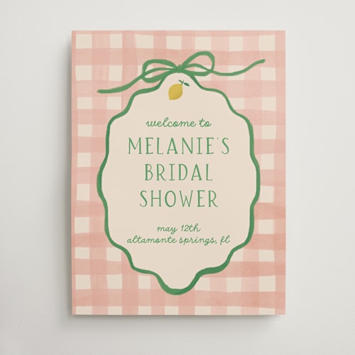 This is a strawberry matcha wedding signs with standard by Vera Lim called lemonade printing on premium sign board in large