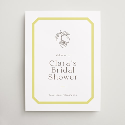 This is a limone wedding signs with standard by Megan Davis called citrus printing on premium sign board in large