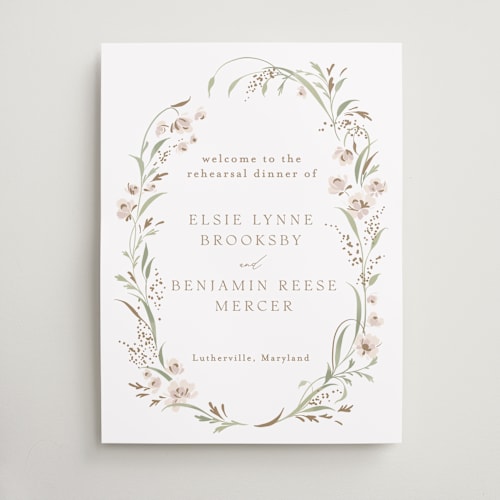 This is a spring mist wedding signs with standard by Erin L. Wilson called meadow printing on premium sign board in large