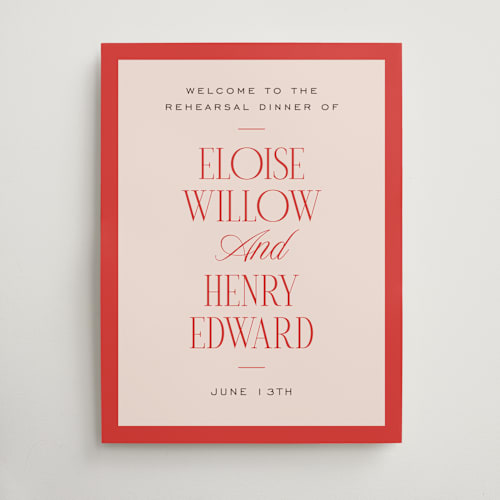 This is a cherry wedding signs with standard by Pixel and Hank called threaded printing on premium sign board in large