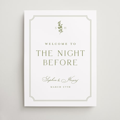 This is a pistachio wedding signs with standard by Yaling Hou Suzuki called simply elegant printing on premium sign board in large
