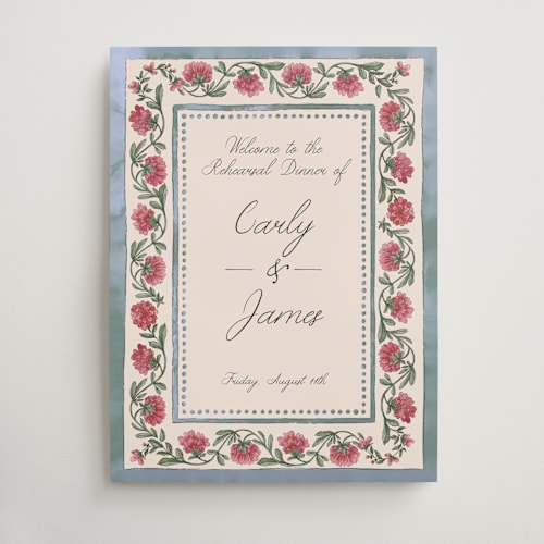 This is a berry wedding signs with standard by Chris Griffith called wedding tapestry printing on premium sign board in large