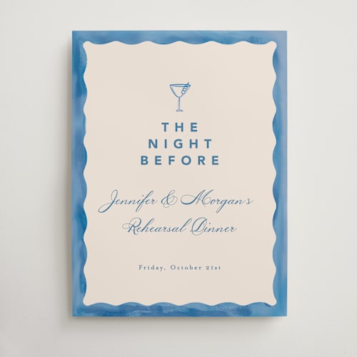 This is a almalfi wedding signs with standard by Creo Study called formal scallop printing on premium sign board in large