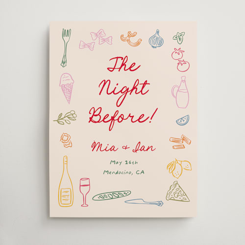 This is a gnocchi wedding signs with standard by Creo Study called pasta party printing on premium sign board in large