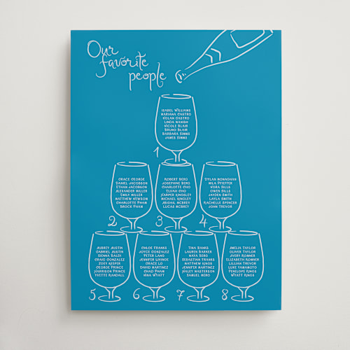 This is a cerulean wedding signs with standard by Tamara Hilje called glass tower printing on premium sign board in 18x24