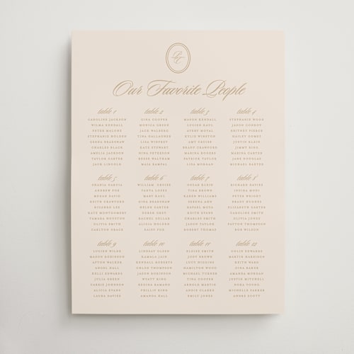 This is a almon wedding signs with standard by Creo Study called scripted printing on doublethick in 18x24