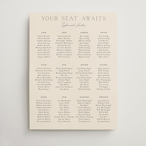 This is a linen wedding signs with standard by Vanessa Doyle called in love printing on doublethick in 18x24