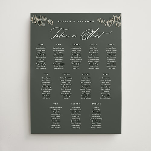 This is a hunter wedding signs with standard by Sarah Brown called peaks printing on doublethick in 18x24