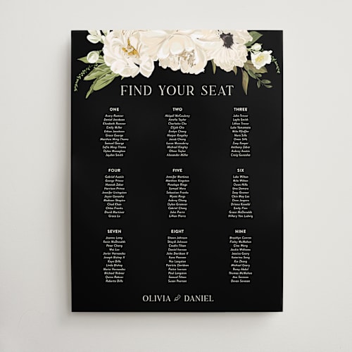 This is a tuxedo wedding signs with standard by Susan Moyal called timeless blooms printing on doublethick in 18x24