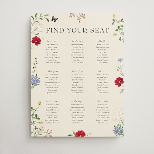 This is a elder flower wedding signs with standard by Sarah Knight called wild meadow printing on doublethick in 18x24