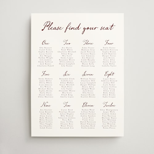 This is a wine wedding signs with standard by Cass Loh called handwritten printing on doublethick in 18x24