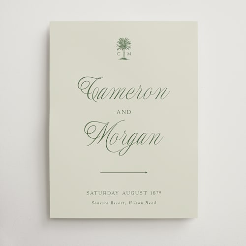 This is a sage wedding signs with standard by Bethan called tropical printing on doublethick in 18x24