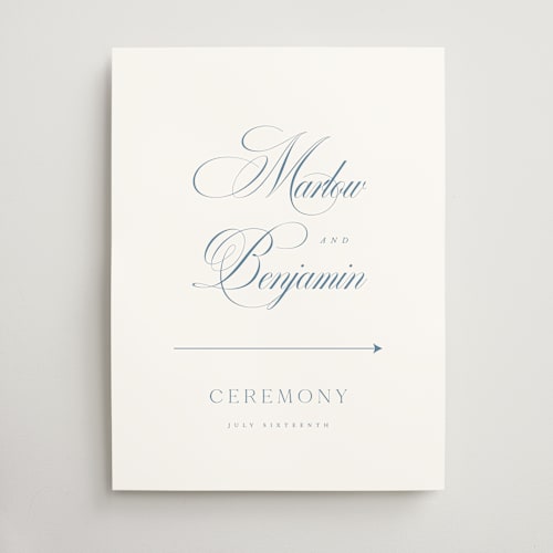 This is a ocean wedding signs with standard by Kelly Schmidt called chic script printing on doublethick in 18x24