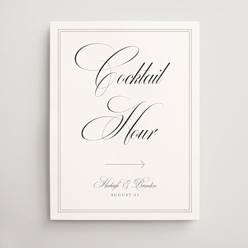 This is a snow wedding signs with standard by Sarah Brown called traditionalist printing on doublethick in 18x24