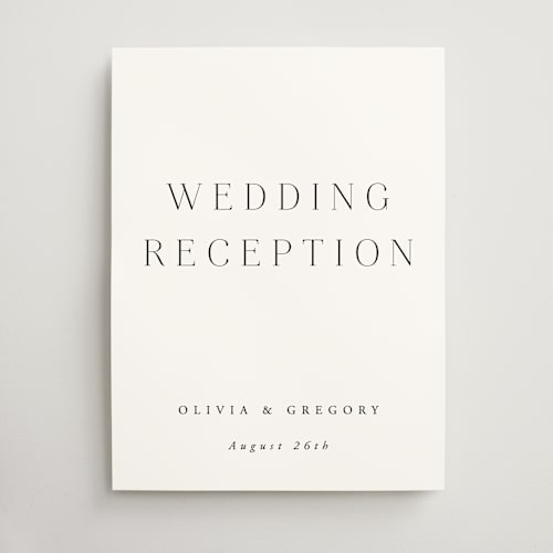 This is a lily wedding signs with standard by Hooray Creative called classy type printing on doublethick in 18x24