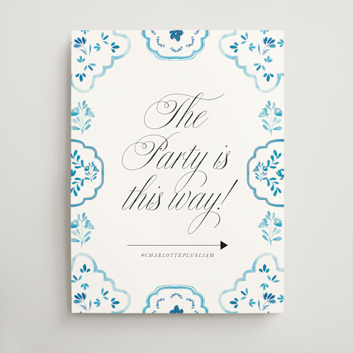 This is a cerulean wedding signs with standard by Itsy Belle Studio called almafi printing on doublethick in 18x24