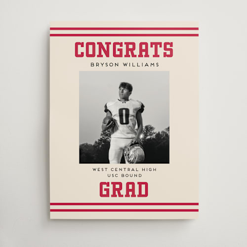 This is a cherry graduation party decorations with standard by Louise Kay called team grad printing on doublethick in 18x24