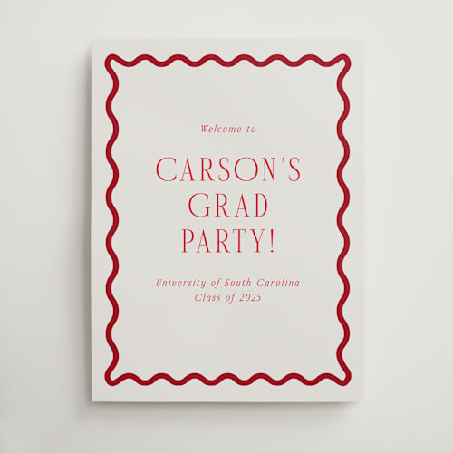 This is a ruby graduation party decorations with standard by Jackie Crawford called fun border frame printing on premium sign board in 18x24