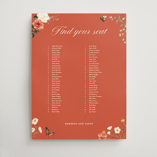 This is a verona sunset wedding signs with standard by Sarah Knight called fleur printing on doublethick in 18x24