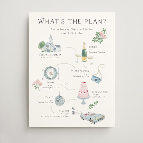 This is a porcelain wedding signs with standard by frau brandt called journey of the day printing on doublethick in 18x24
