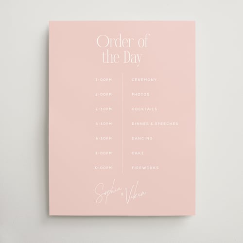 This is a blush wedding signs with standard by Hudson meet Rose called simply us printing on doublethick in 18x24